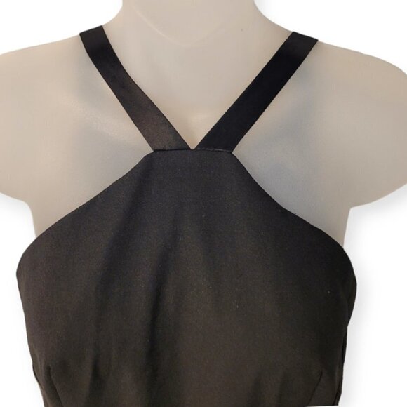 Rampage 90s Black Satin Hi-Neck Dress Grunge Y2K Vintage Size 3 Party Style - Picture 6 of 13